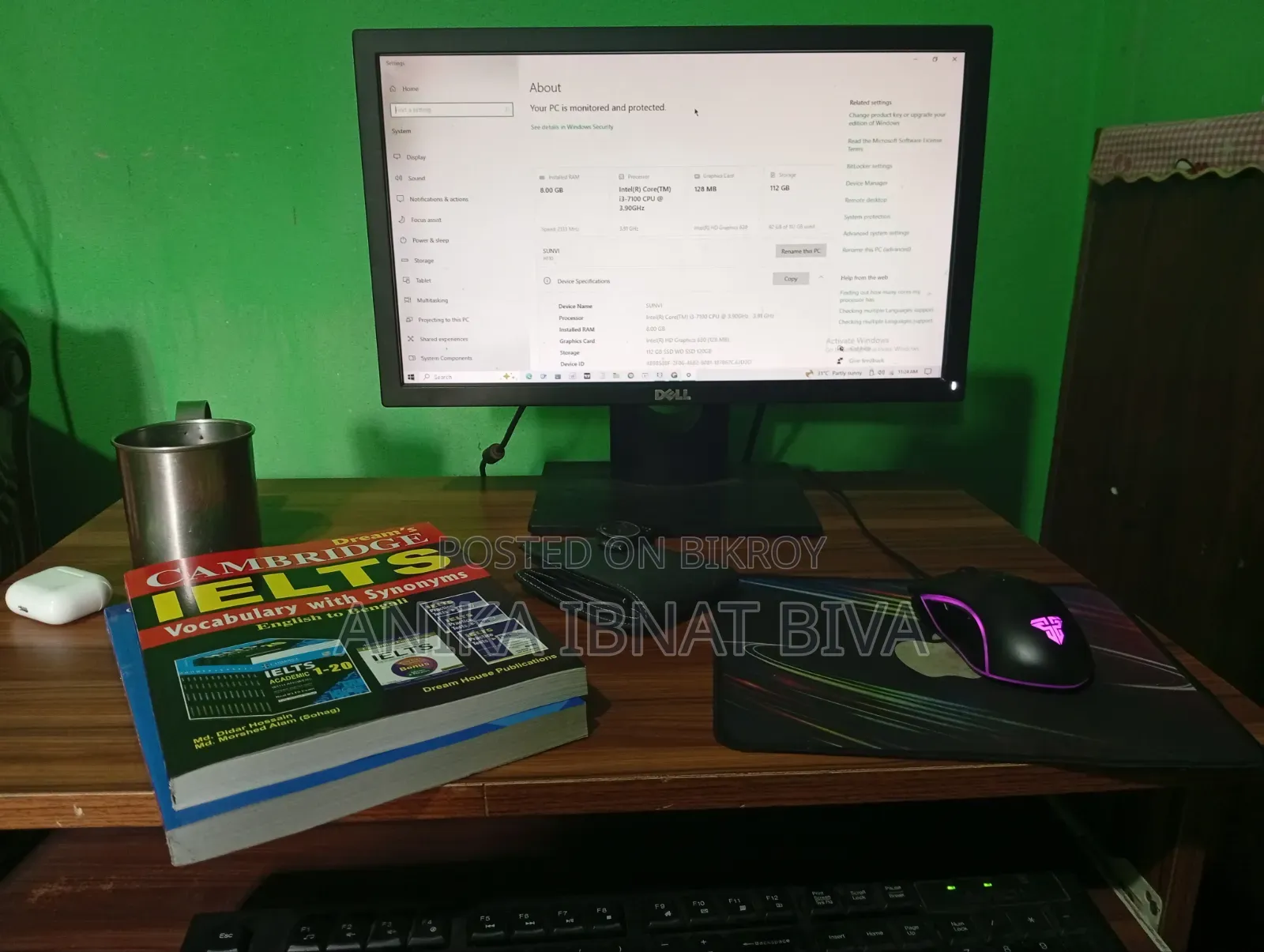 Desktop Computer 8GB Intel Core I3 SSD 128GB