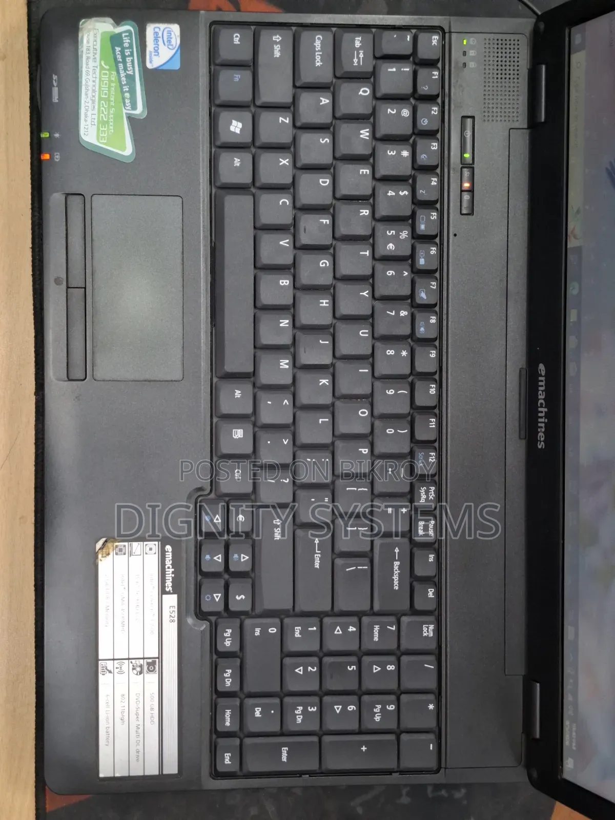Laptop eMachines 8GB Intel Celeron HDD 500GB
