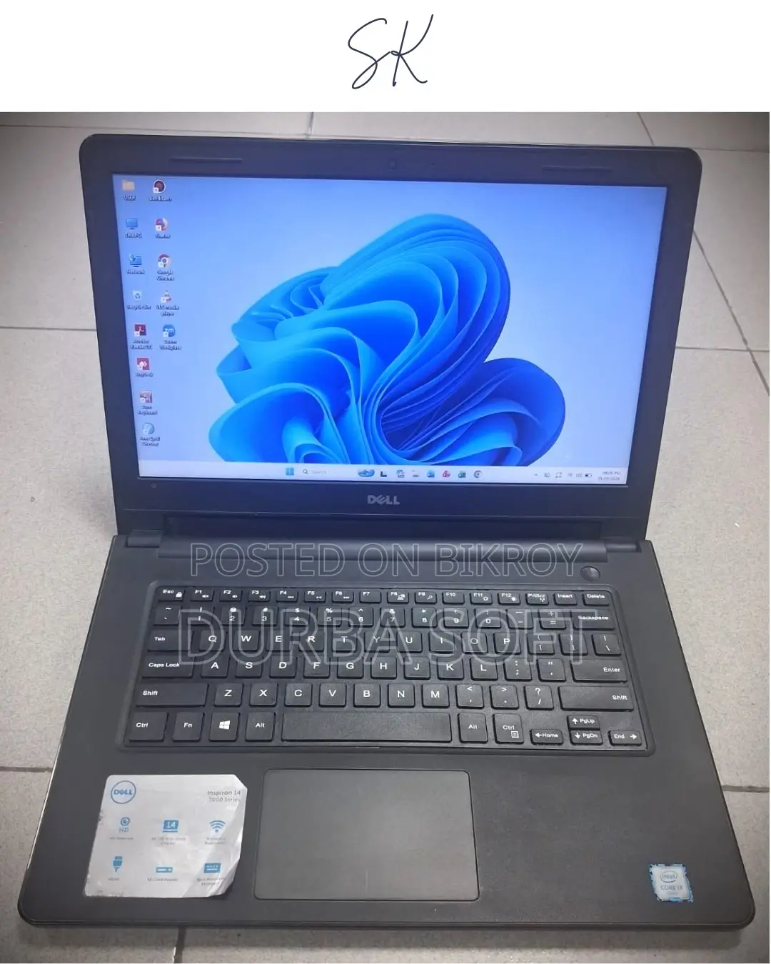 Laptop Dell 8GB Intel Core I3 SSD 256GB