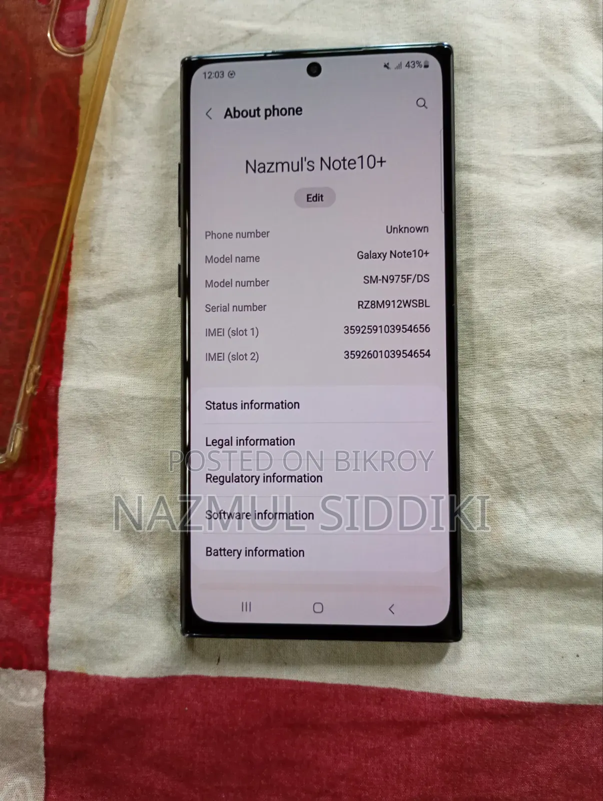 Samsung Galaxy Note 10 Plus 256 GB Graphite