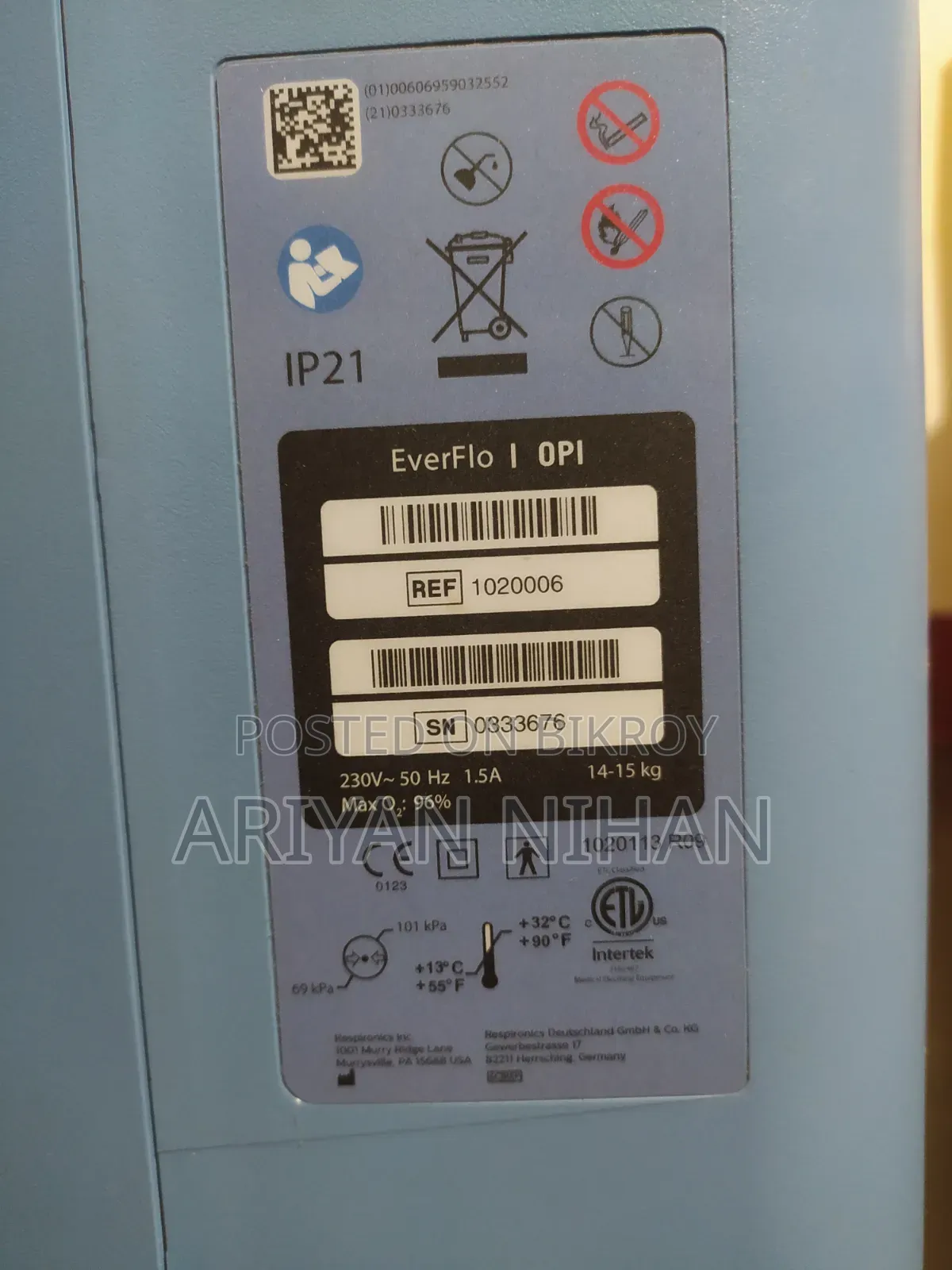 Philips Everflo Oxygen Concentrator