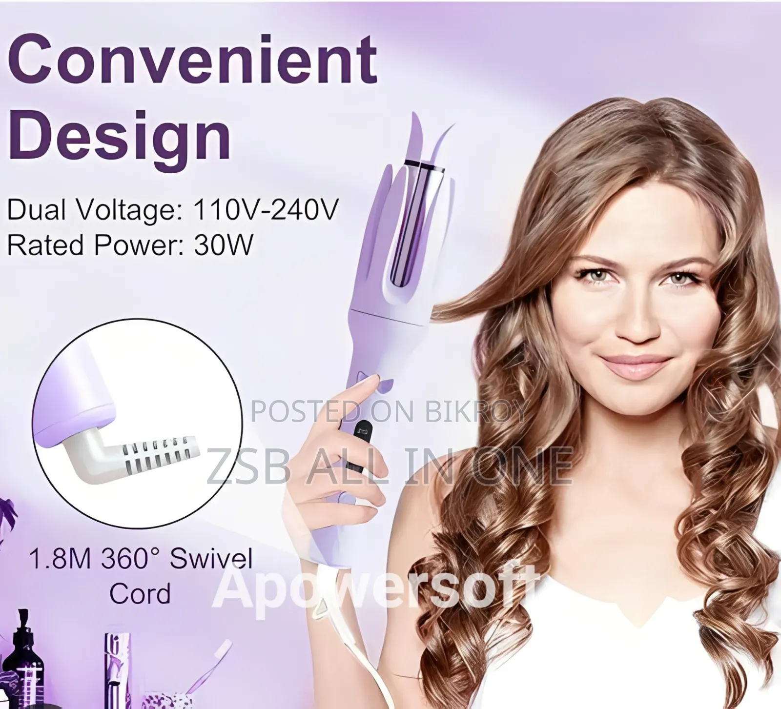 Automatic Hair Curler, 360° Rotating