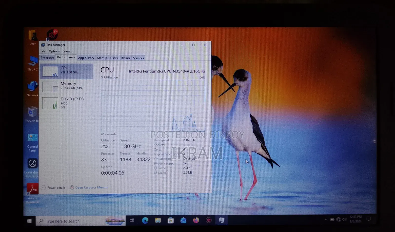 Laptop HP 14s 4gb Intel Pentium HDD 500gb
