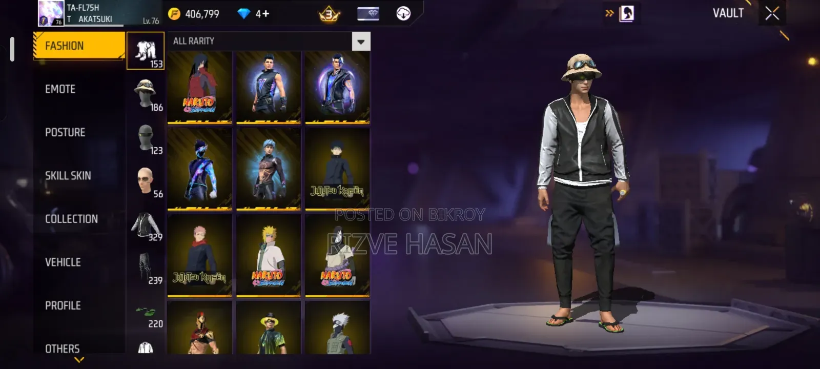 Free Fire 76 Level Id Sell