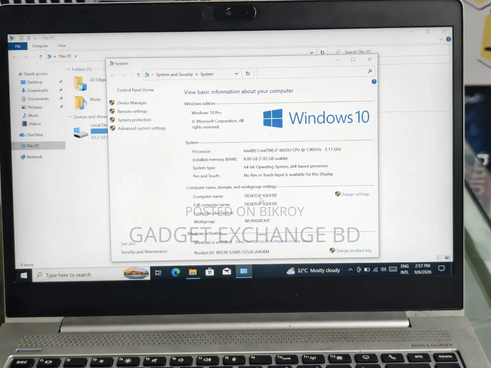 Laptop HP 8GB Intel Core i7 SSD 128GB