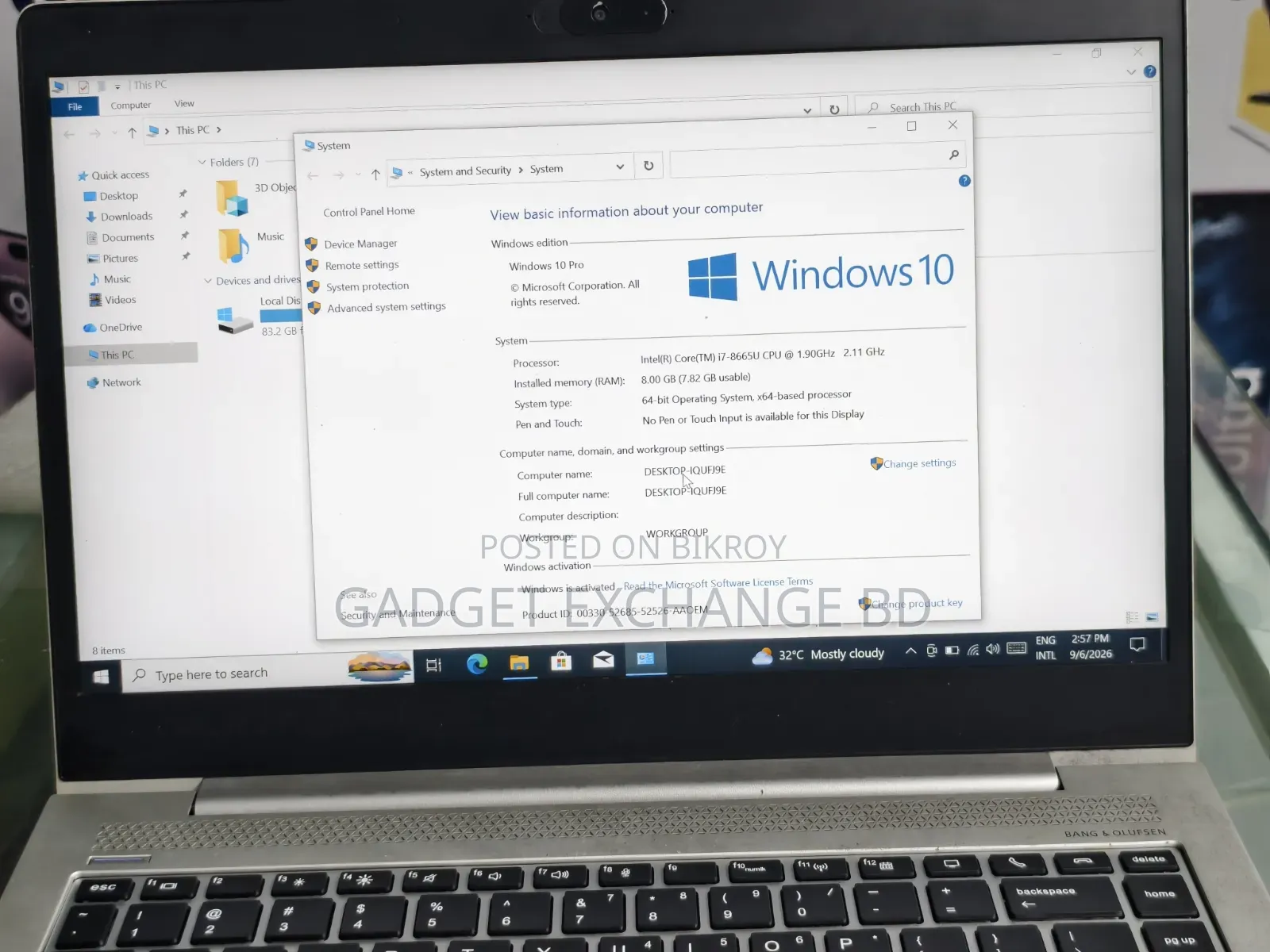 Laptop HP 8GB Intel Core i7 SSD 128GB