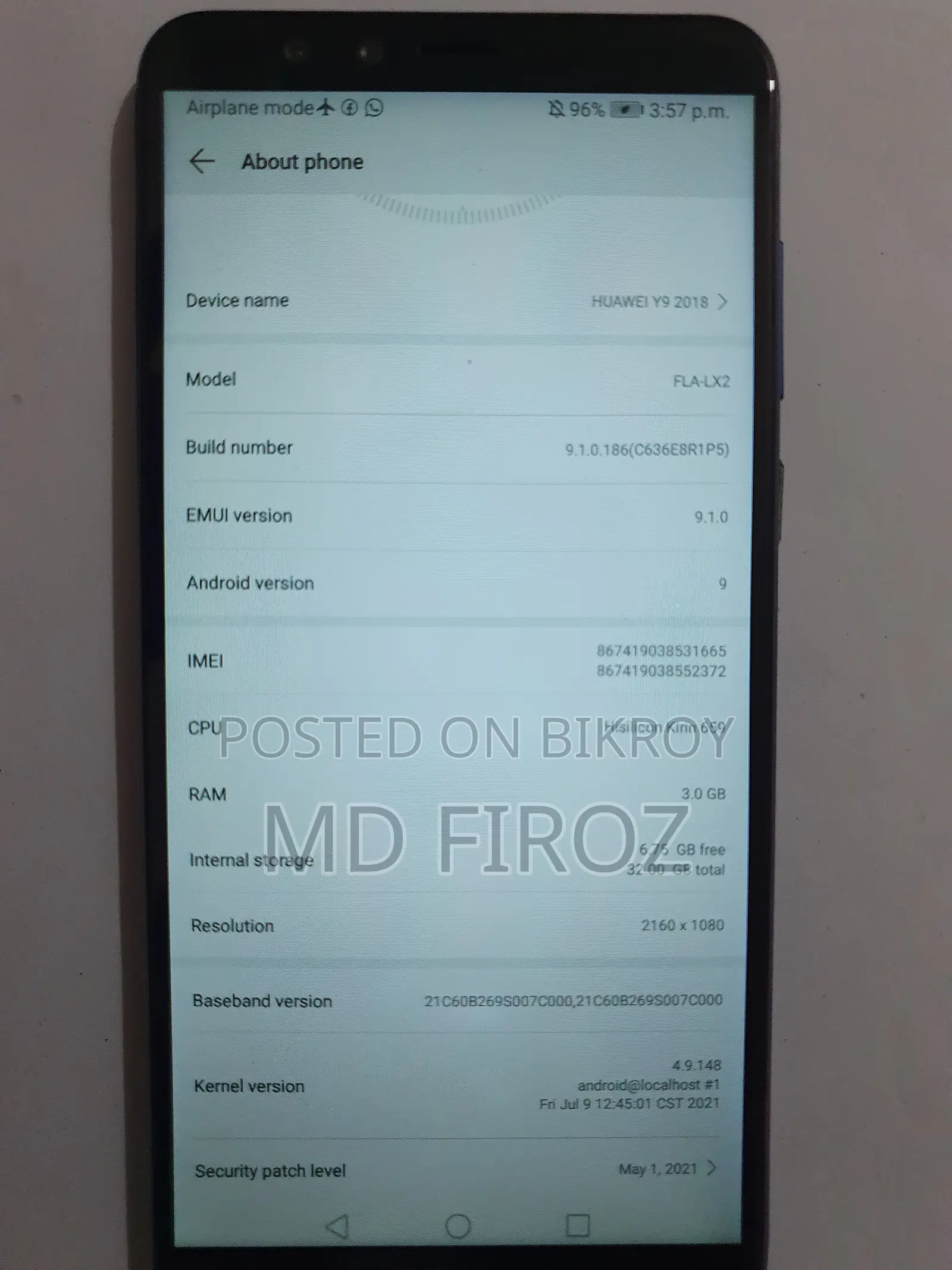 Huawei Y9 32 GB Blue