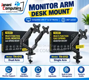 TH-01S/TH-01D Single Dual Arm Desk Monitor Stand