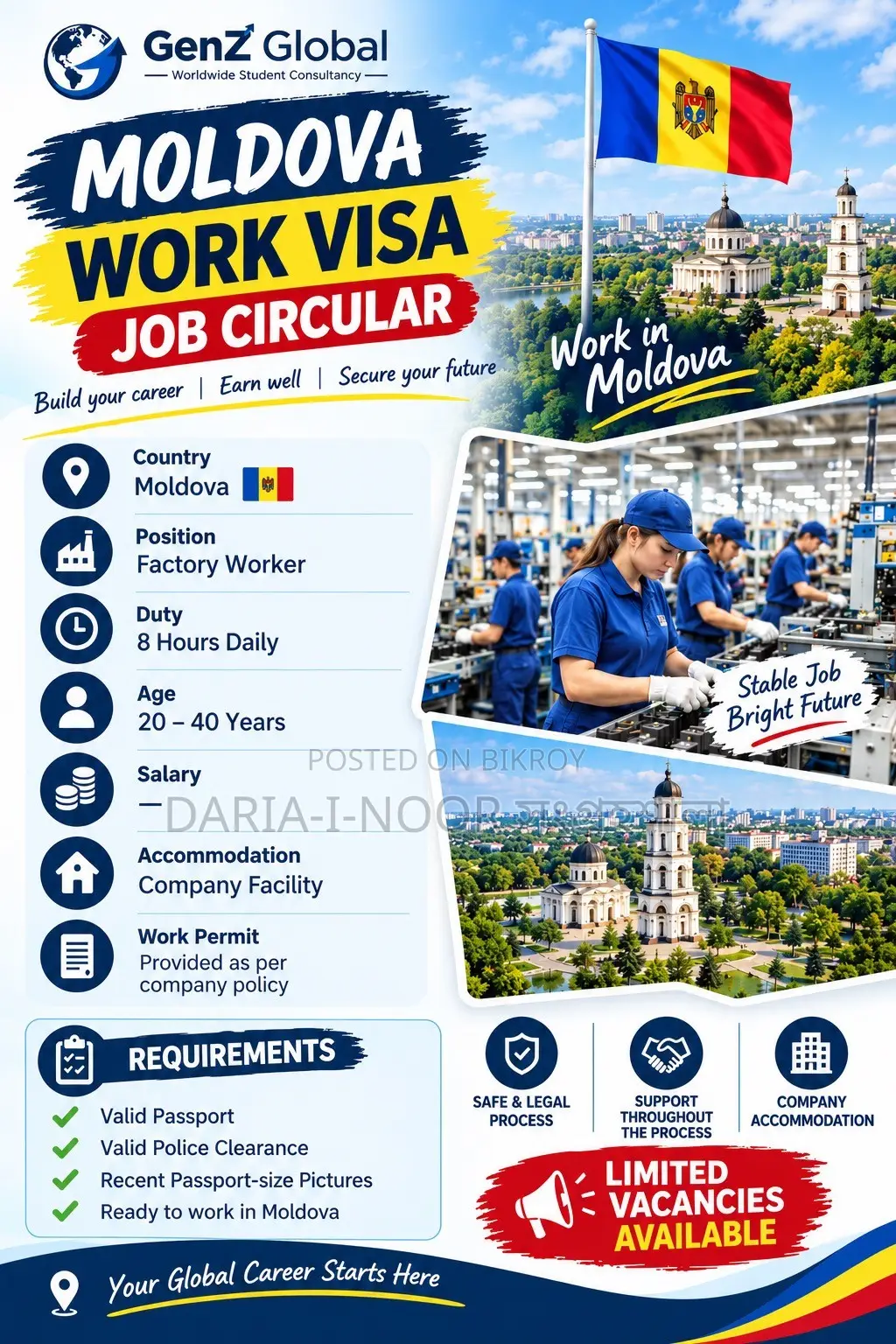 Factory Worker Needed in Moldova