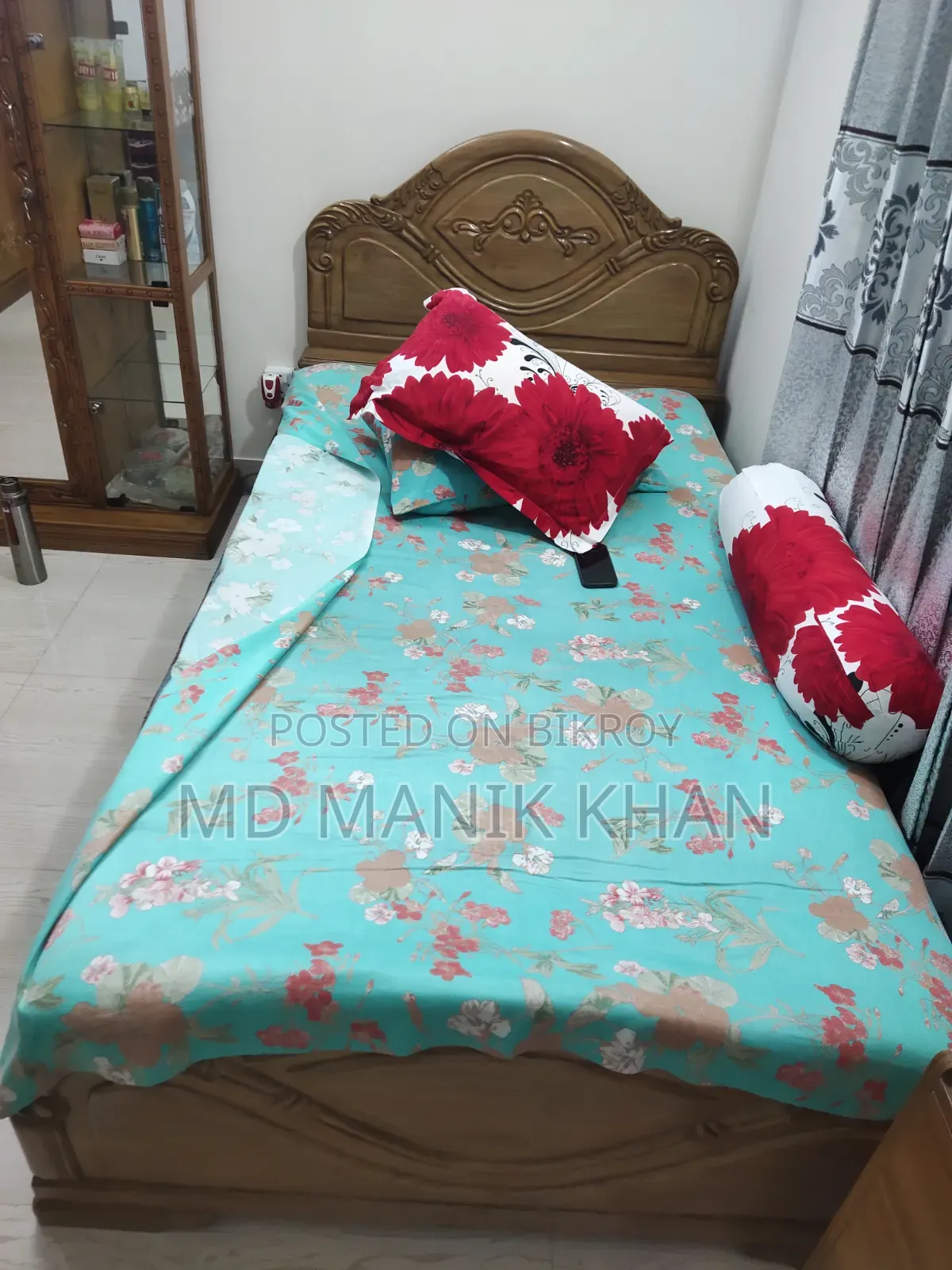 সেগুন কাঠের সিঙ্গেল খাট 4.5 Feet / 7 Feet বিক্রি ক