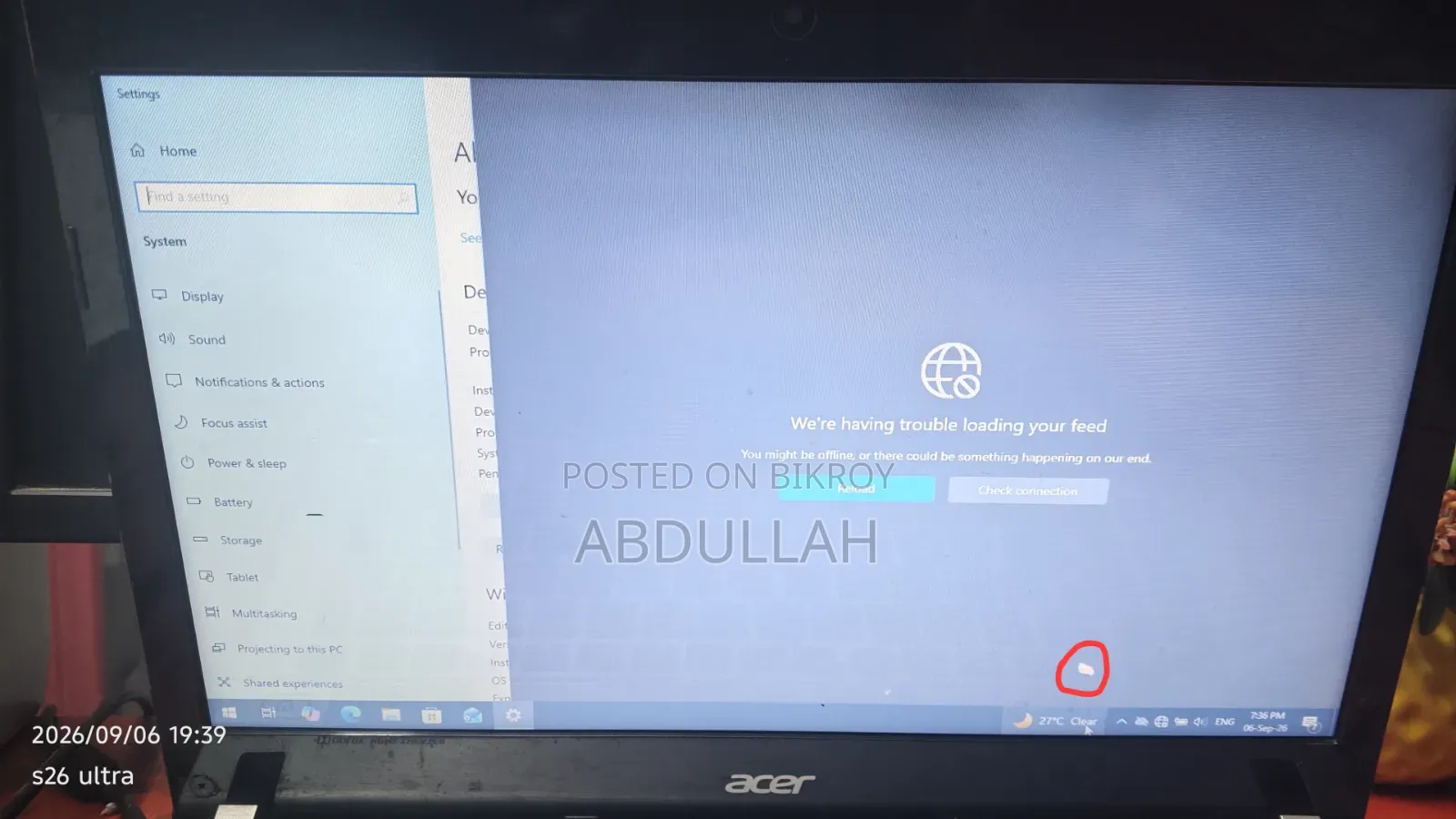 Laptop Acer 4GB Intel Core i5 SSD 128GB