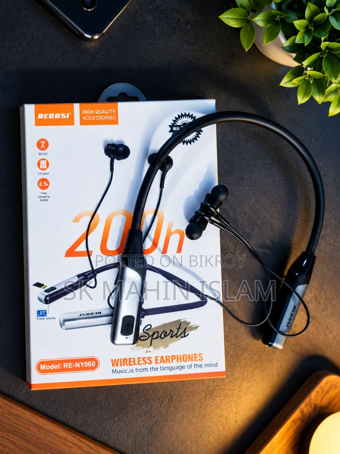 RECRSI RE-NY060 Wireless Neckband – 200 Hours Standby