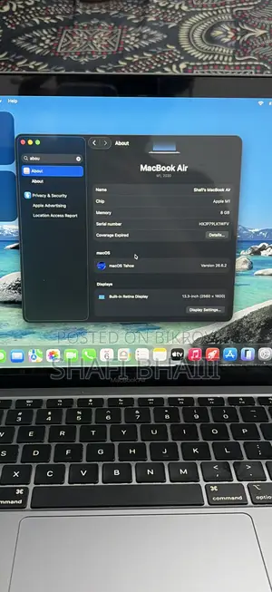 Laptop Apple MacBook Air 2020 M1 8GB Apple M1 SSD 256GB