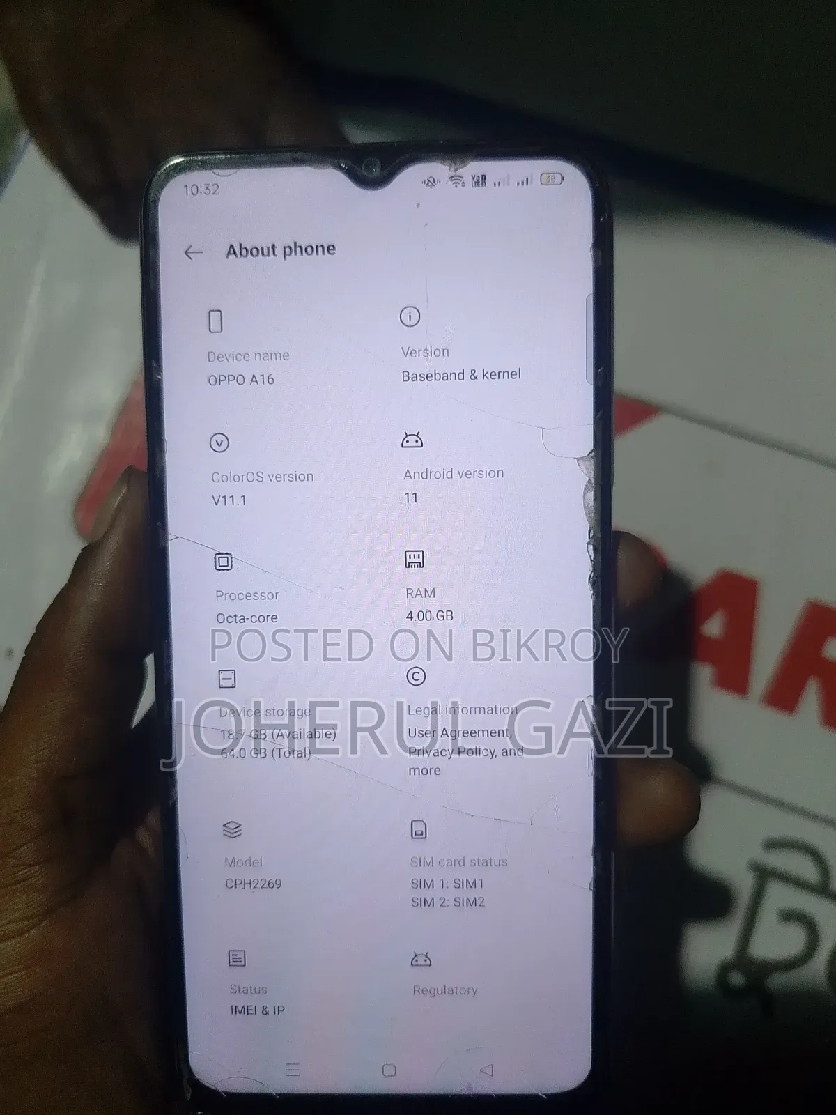Oppo A16 64 GB Silver