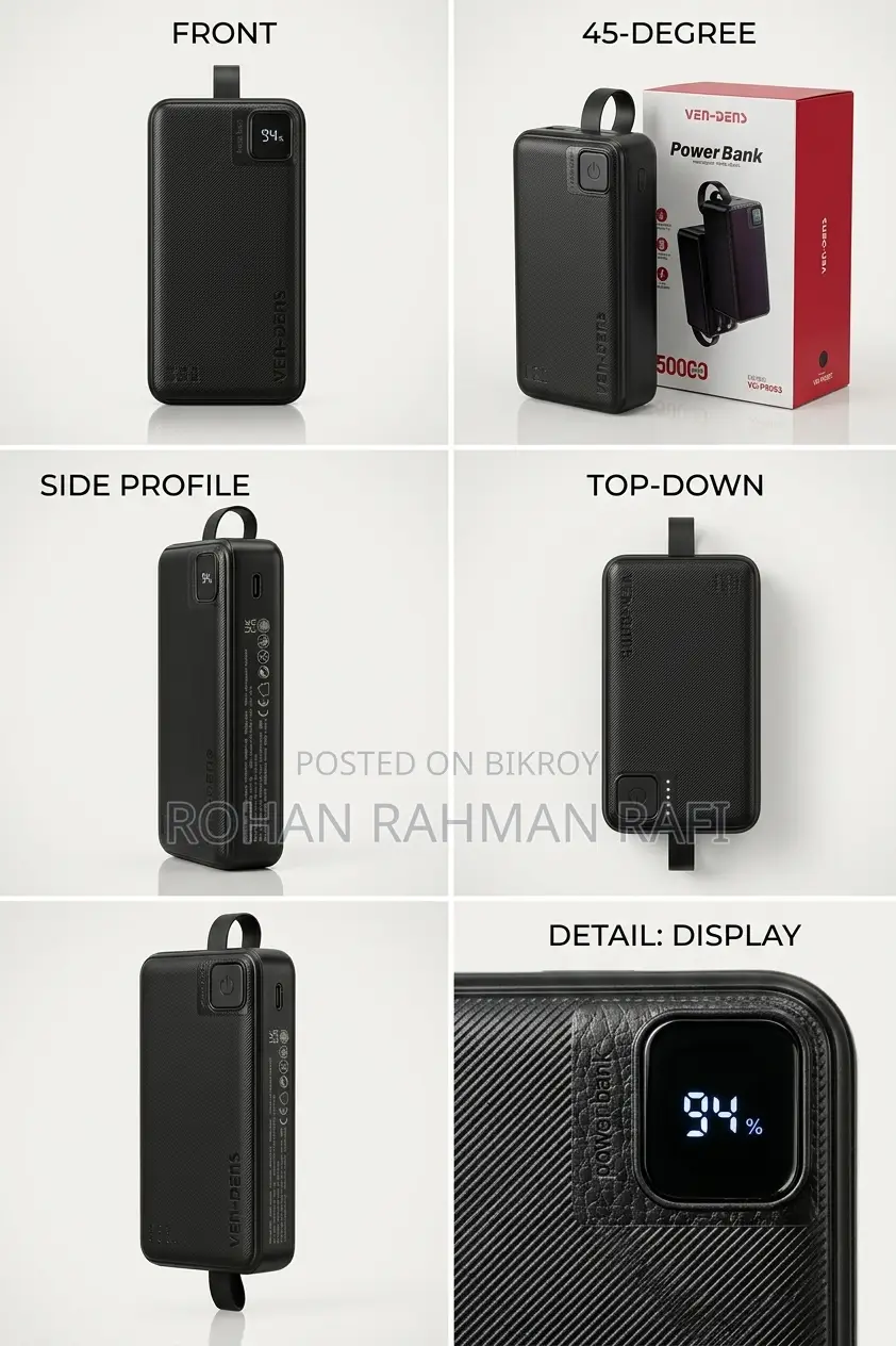 Ven-Dens 50000mAh VD-PB063 22.5W Fast Charging PowerBank Digitaldisply
