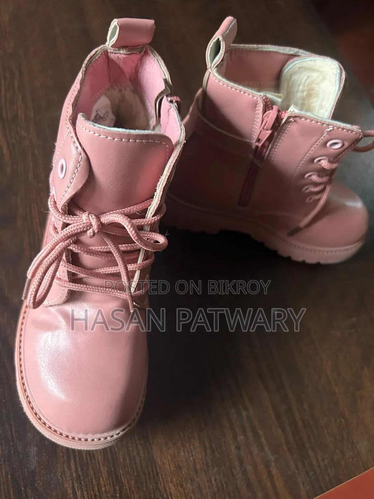 Stylish Pink Shoe With Laceup and Side Zip