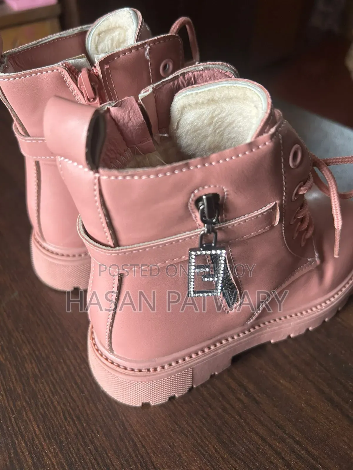 Stylish Pink Shoe With Laceup and Side Zip