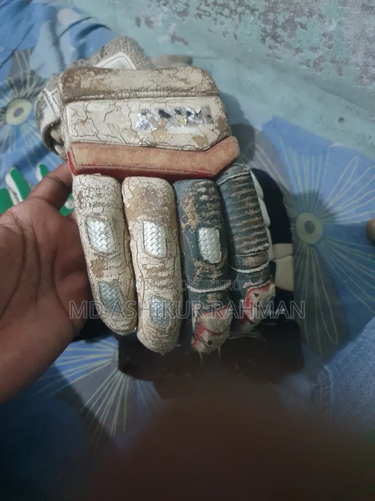 Cricket batting gloves.