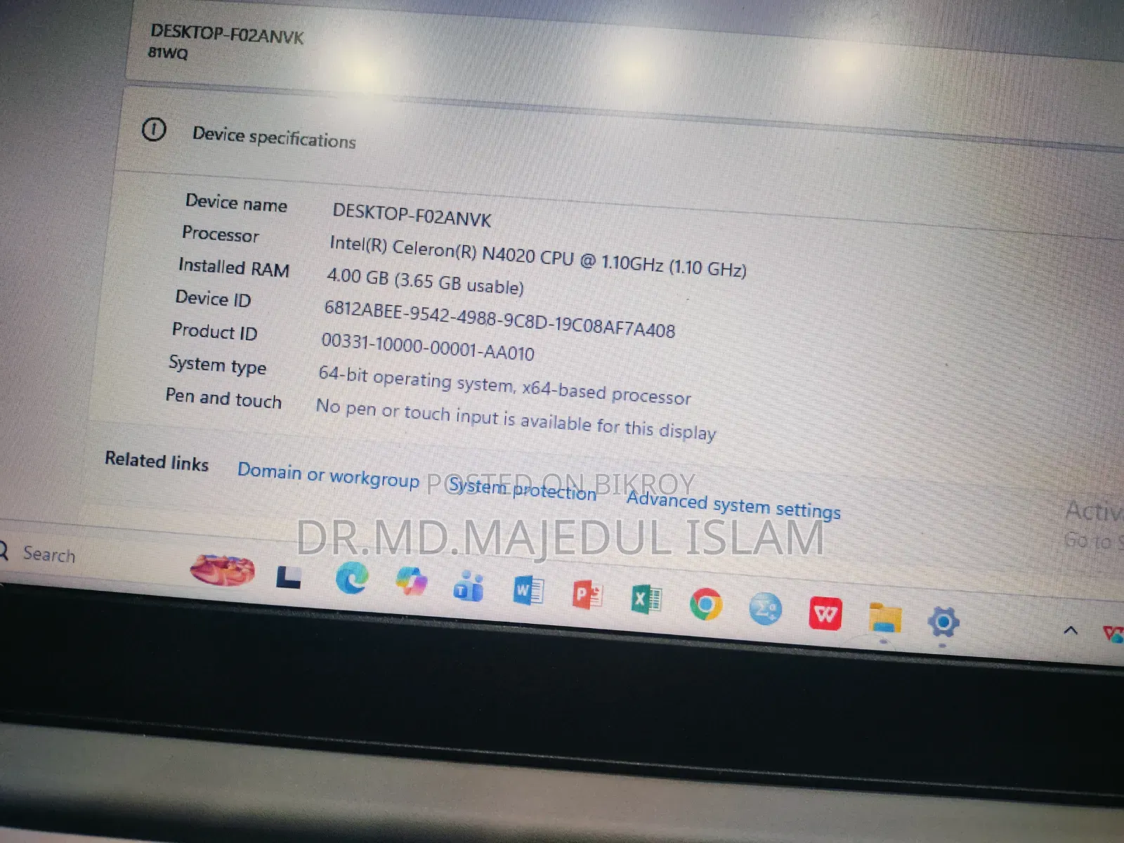 Laptop Lenovo Ideapad 3 4GB Intel Celeron SSD 256GB