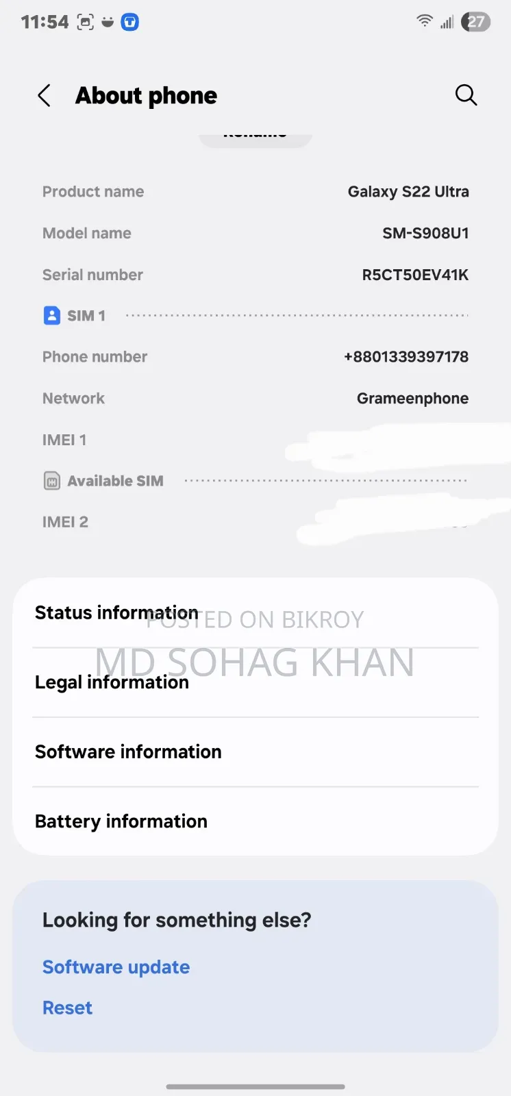 Samsung Galaxy S22 Ultra 256 GB Black