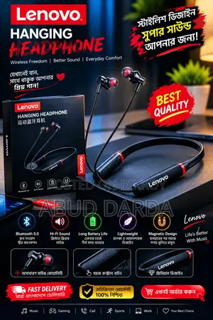 Lenovo Hanging Bluetooth Headphone - Brand New