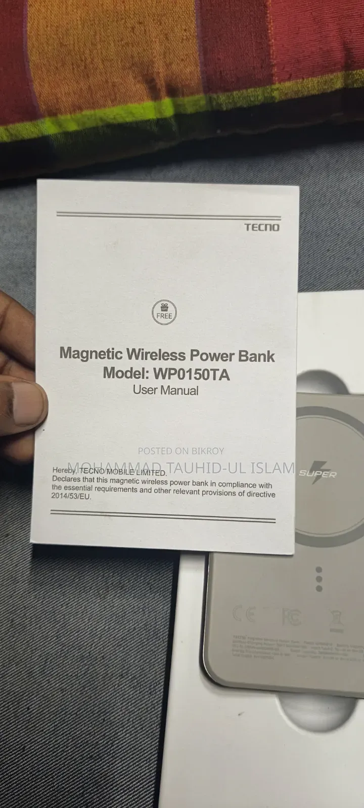 Magnetic Wireless Power Bank Model: WP0150TA