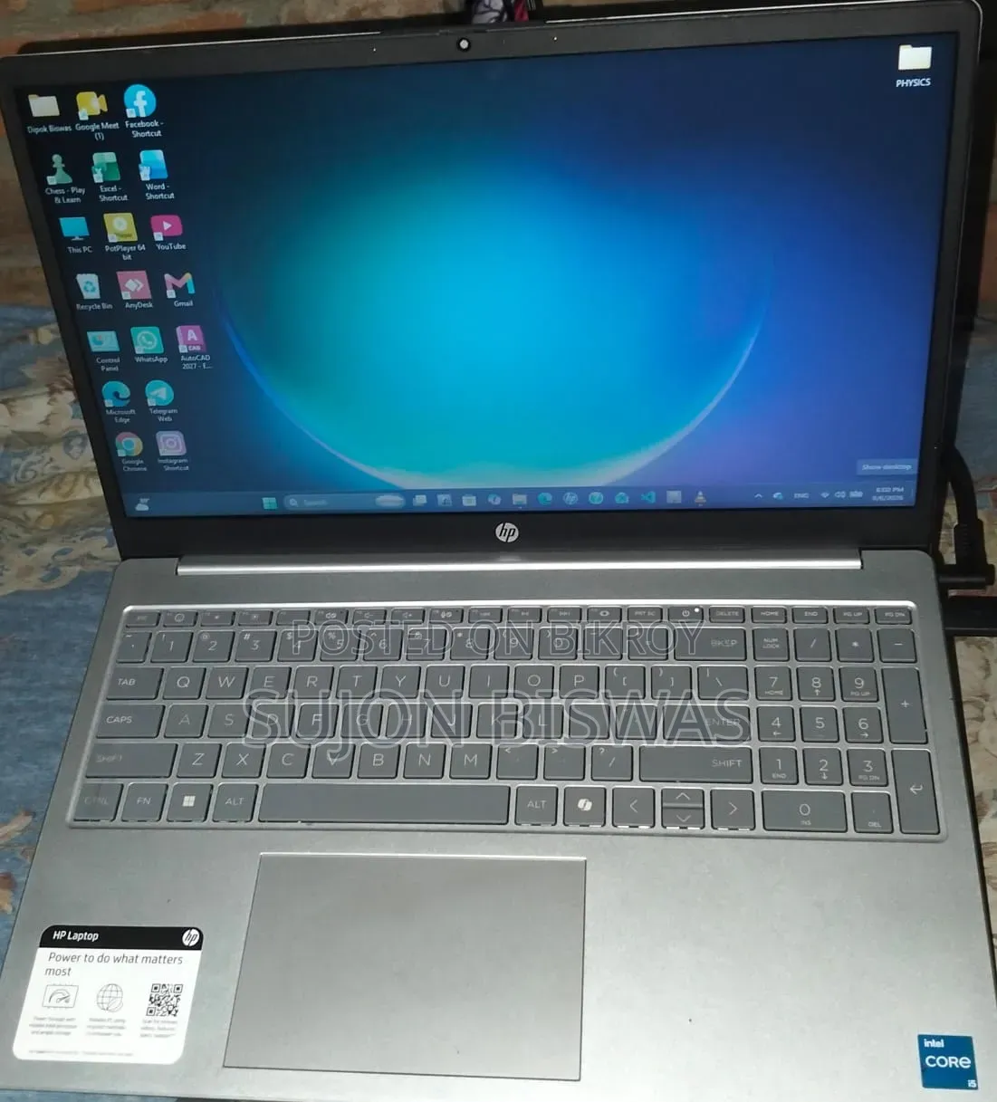 Laptop HP 15 8GB Intel Core I5 HDD+SSD 128GB