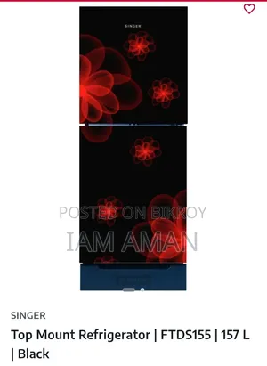 Singer || Top Mount Refrigerator | FTDS155 | 157 L | Black