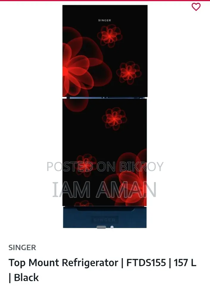 Singer || Top Mount Refrigerator | FTDS155 | 157 L | Black