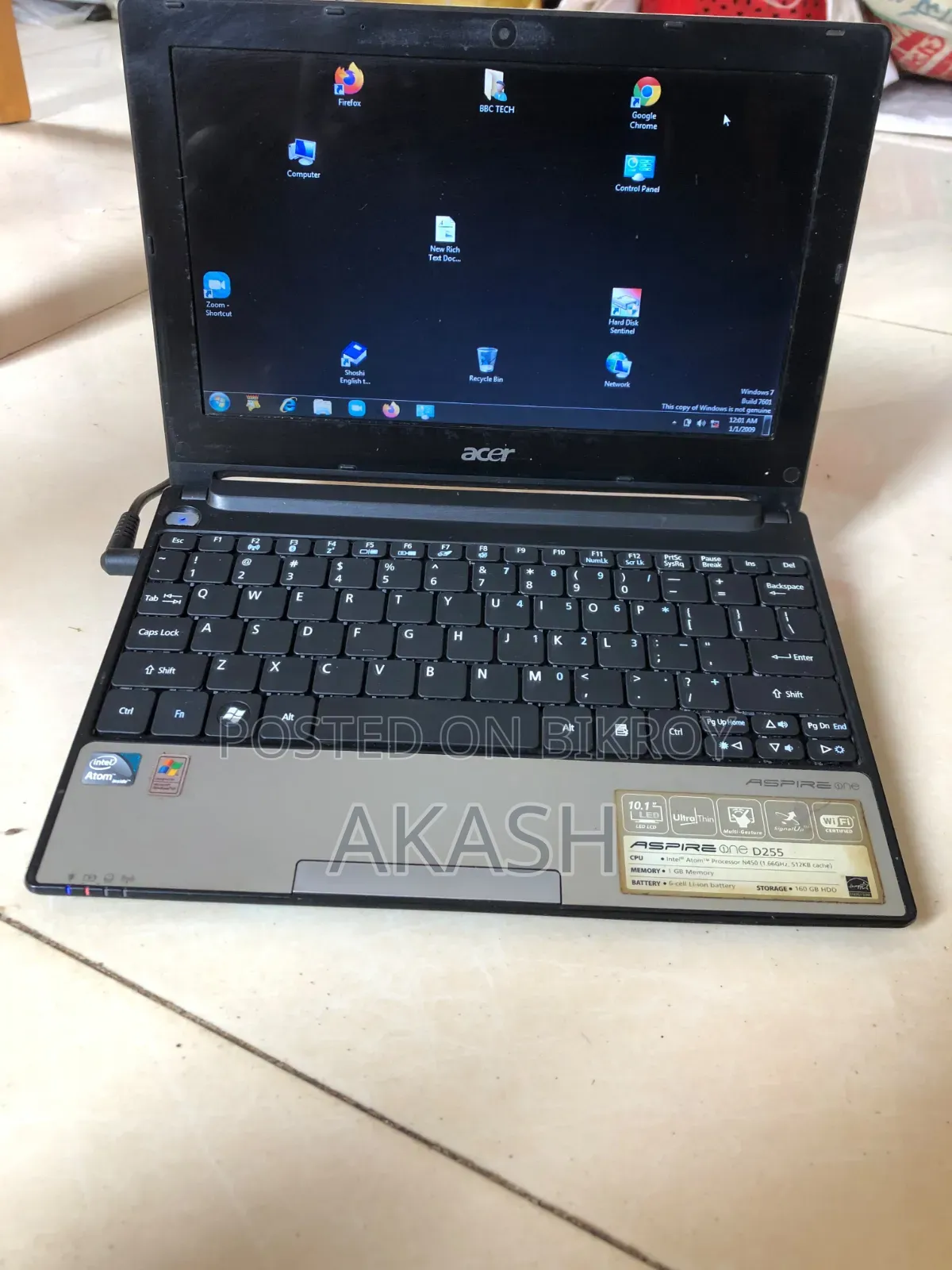 Laptop Acer Aspire 1 2GB Intel Atom SSD 160GB