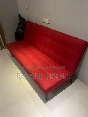 Red Sofa Cum Bed (ISHO Kowloon Style) — Like New!
