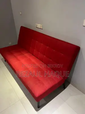 Red Sofa Cum Bed (ISHO Kowloon Style) — Like New!