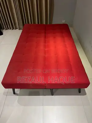 Red Sofa Cum Bed (ISHO Kowloon Style) — Like New!