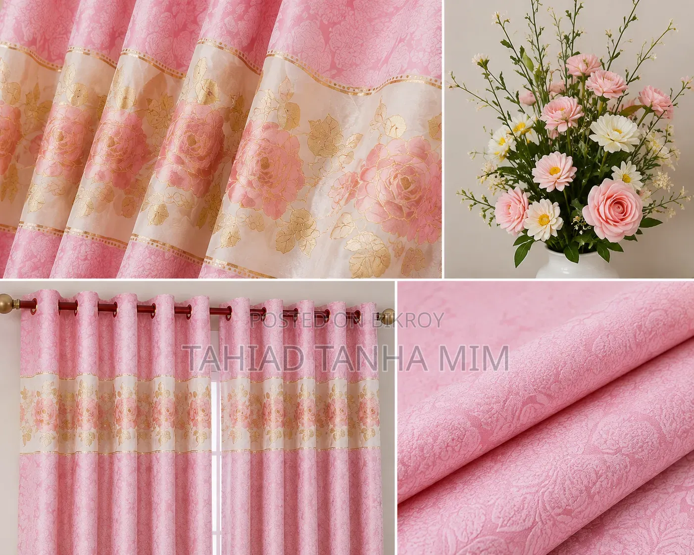 Premium Quality Floral Curtain - Brand New Curtain