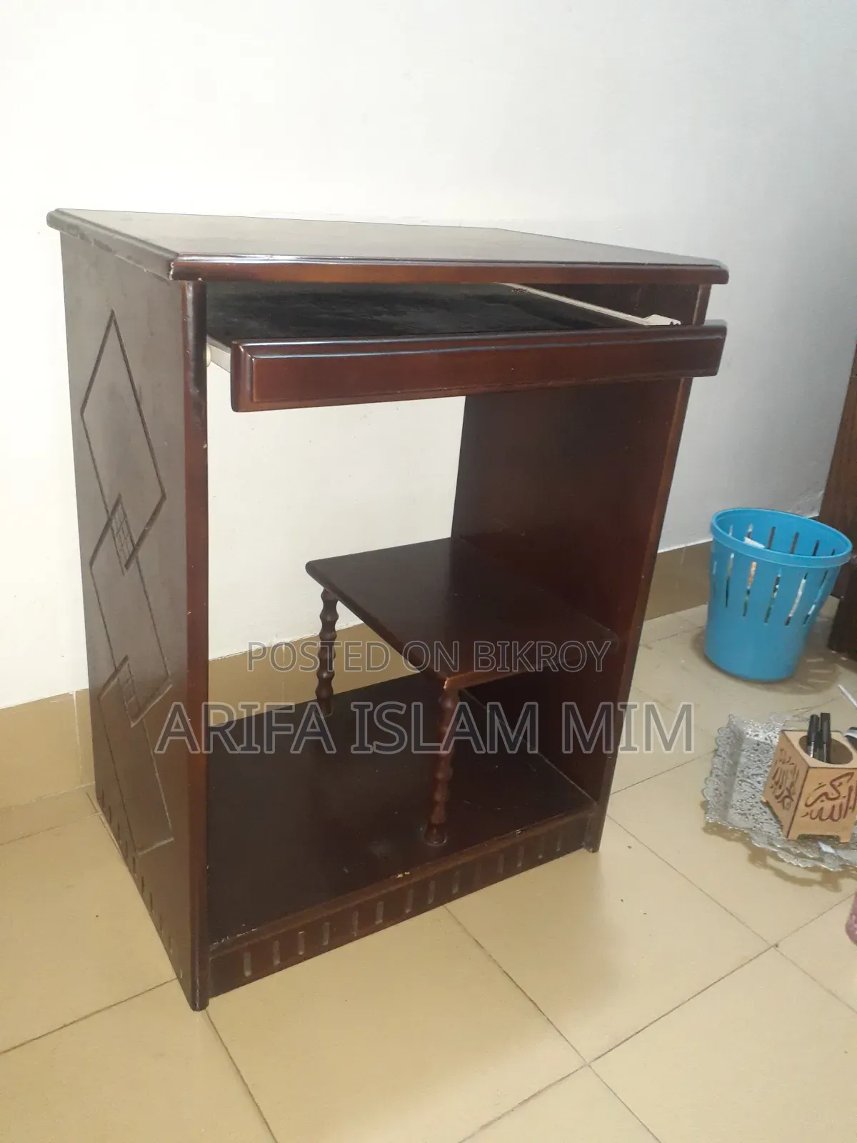 Burnished Computer Setup Table