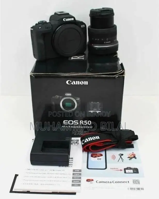 Canon EOS R50 Mirrorless Camera Black + 3 Lens Kit 18-45mm + 32GB