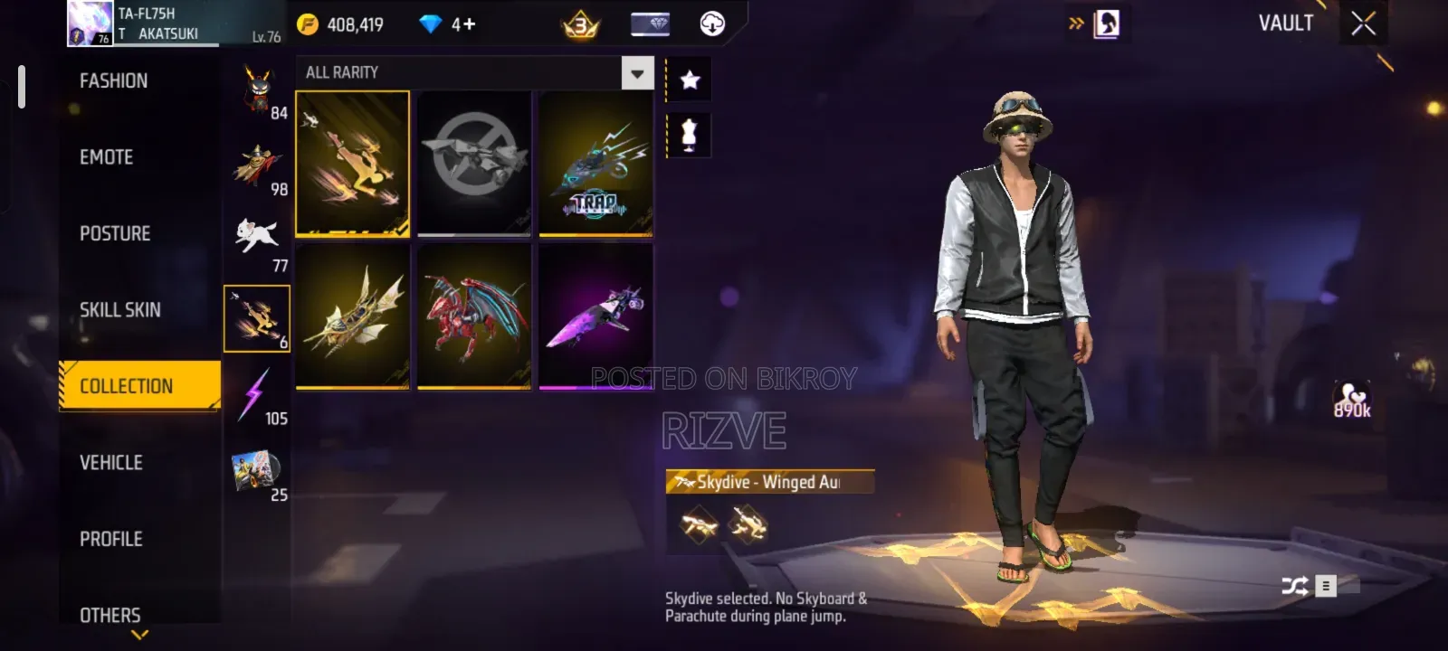 Free Fire 76 Level Id Sell