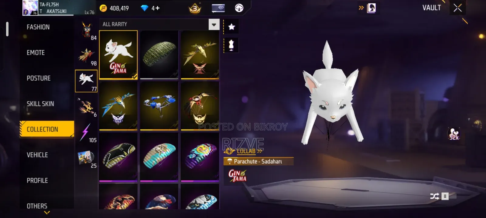 Free Fire 76 Level Id Sell