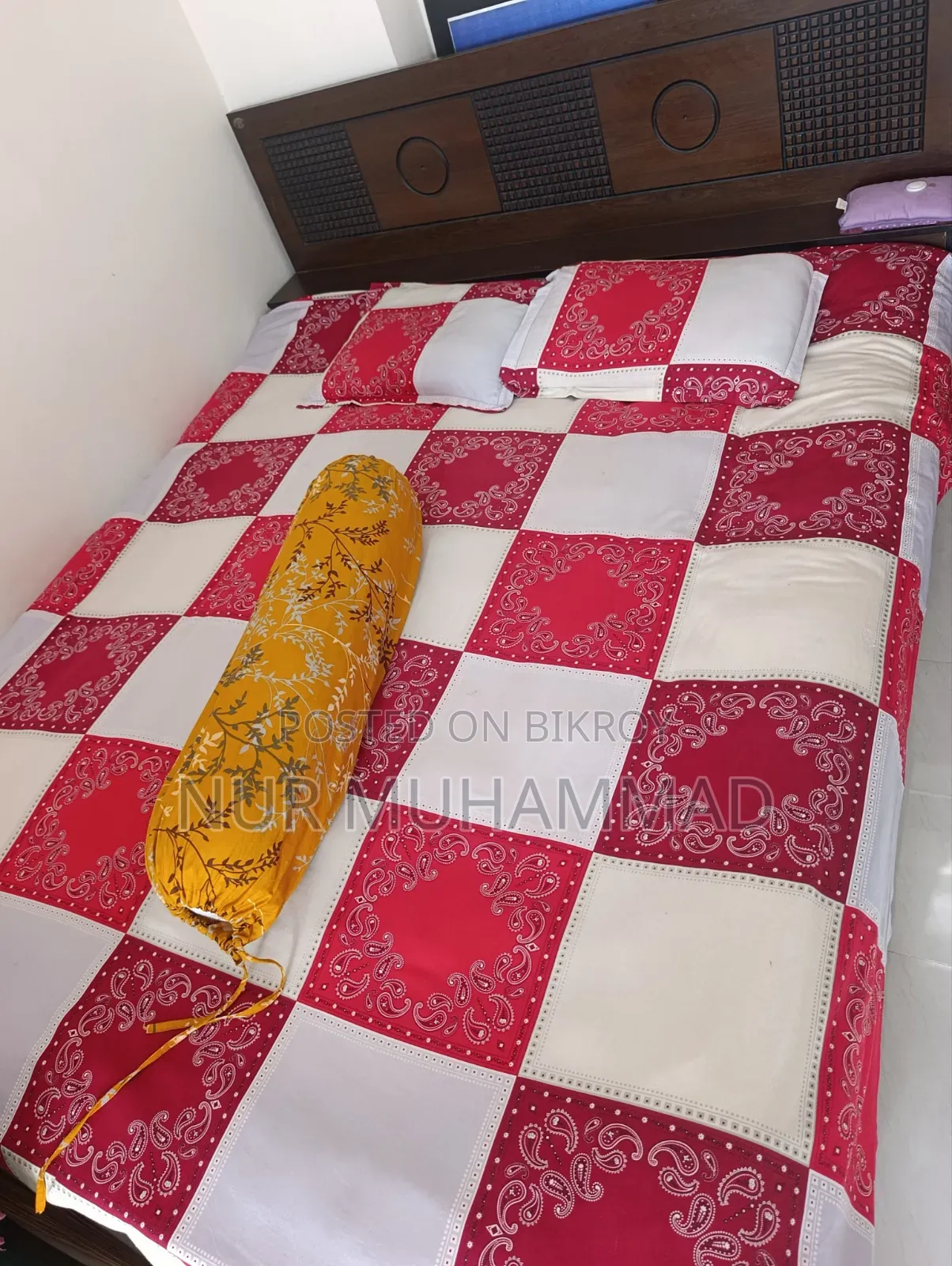 চমৎকার ডিজাইনের প্রসেসড বোর্ড ডাবল খাট বিক্রি হবে (৫ ফিট × ৬.৫ ফিট)