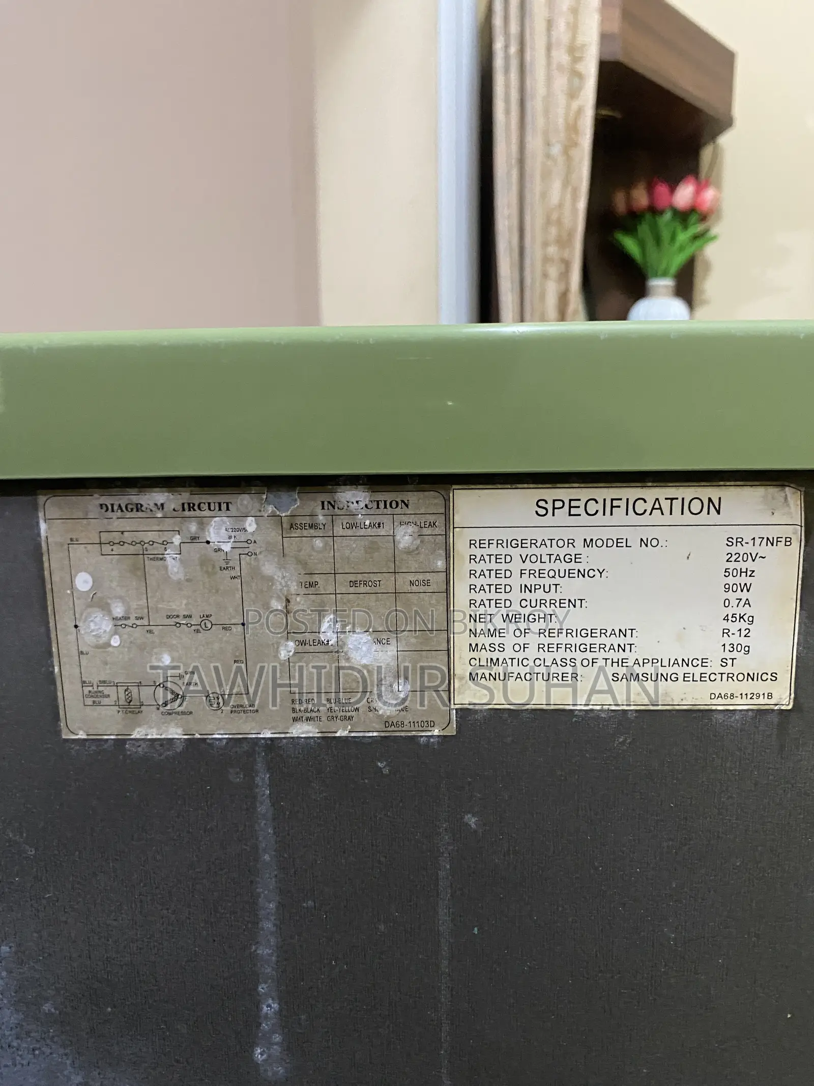 Samsung Refrigerator SR-17NFB