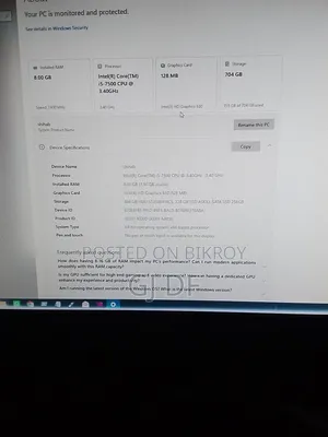 Desktop Computer ASUS 8GB Intel Core I5 SSD 256GB