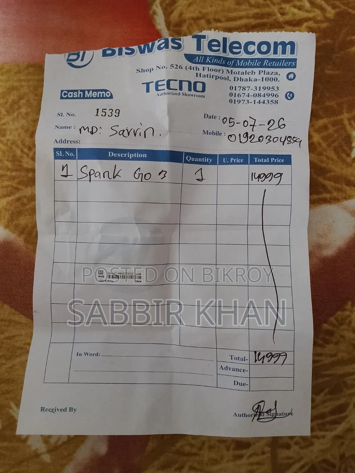 Tecno Spark Go 64 GB Silver