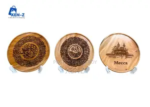 Wooden Laser Engraved Mecca Showpiece With Stand