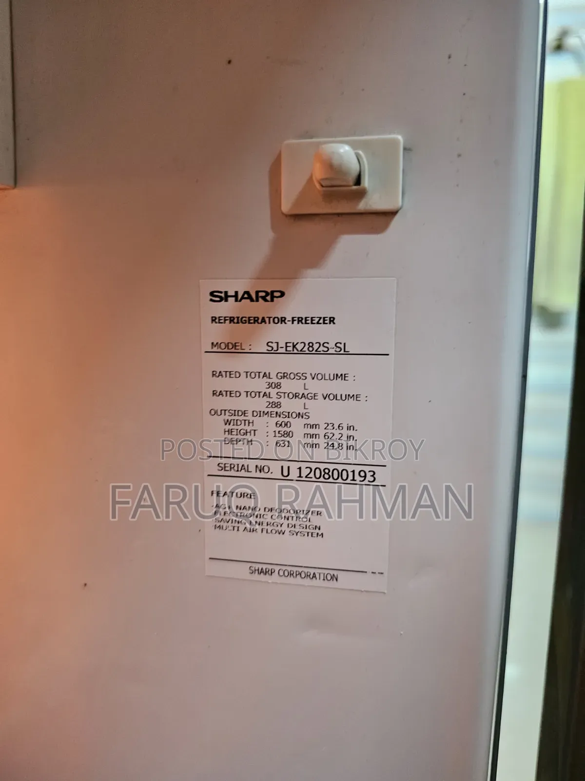 Sharp Refrigerator Freeze 308 Litre 11CFT