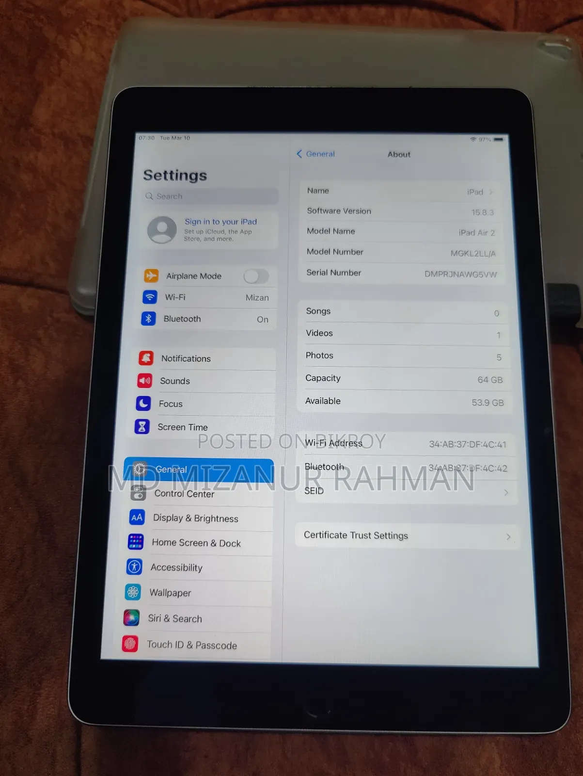 Apple iPad Air 2 64 GB Silver
