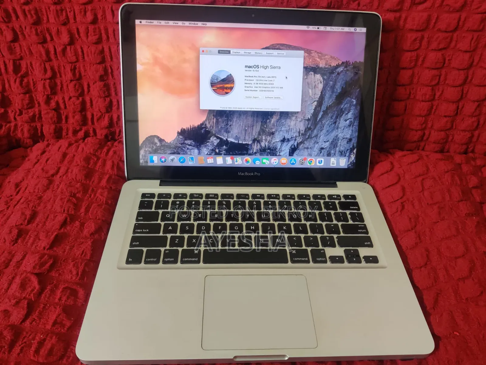 Laptop Apple MacBook 2011 2GB Intel Core I7 HDD 500GB