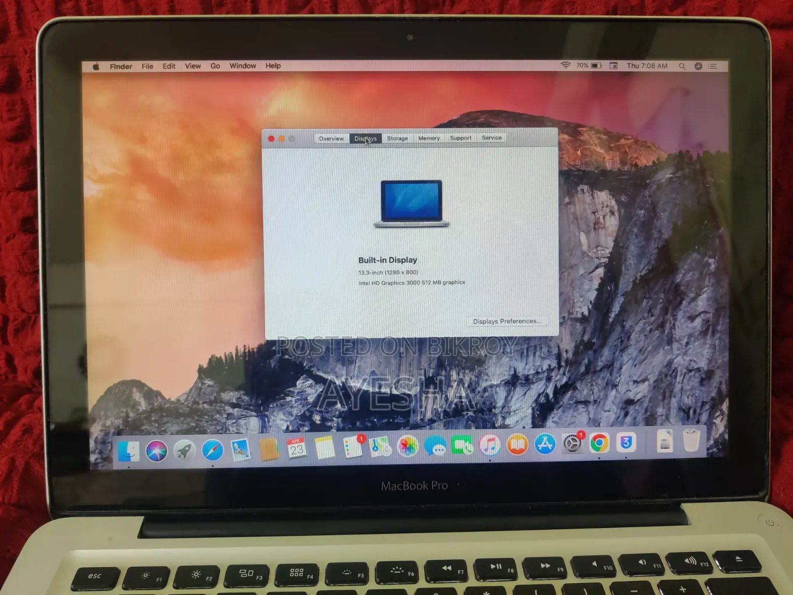 Laptop Apple MacBook 2011 2GB Intel Core I7 HDD 500GB