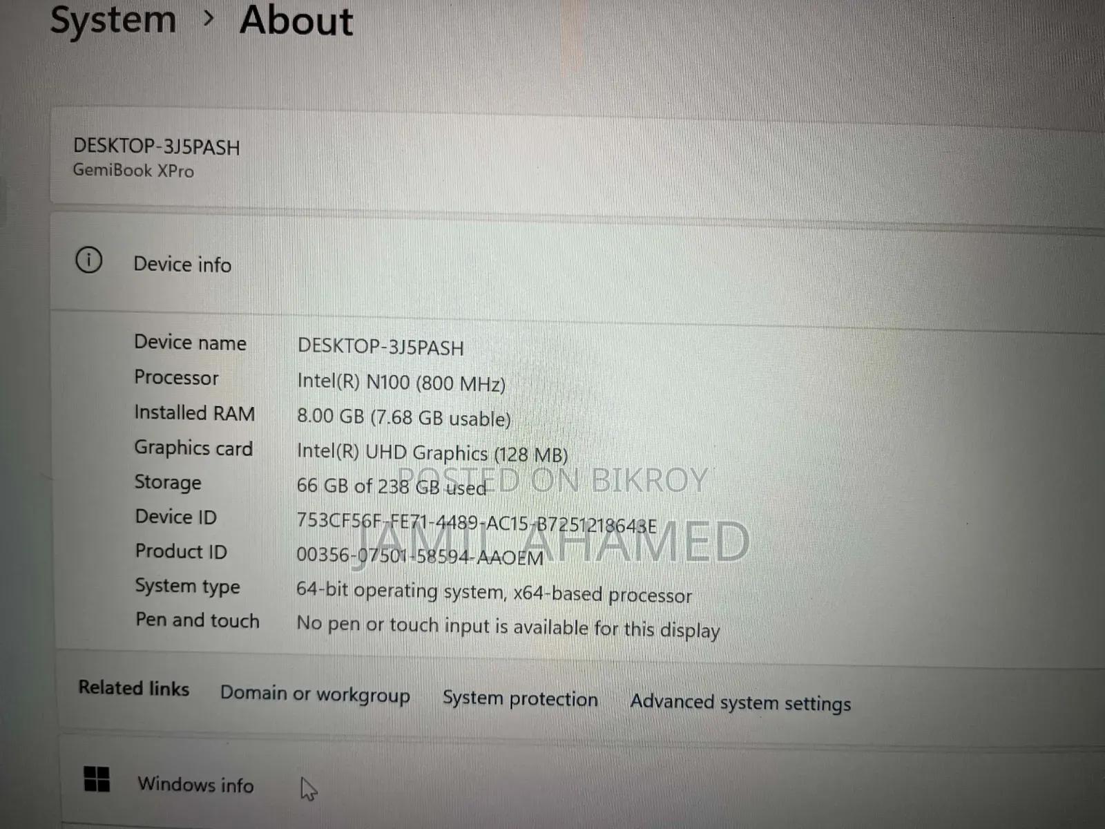 New Laptop Chuwi GemiBook XPro 8GB HDD+SSD 256GB