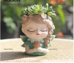 Cute Angel Girl Resin Flower Pot / Pen Holder