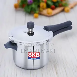 SKB Sus304 Stainless Steel 3play Pressure Cooker With Long Handle 5Ltr